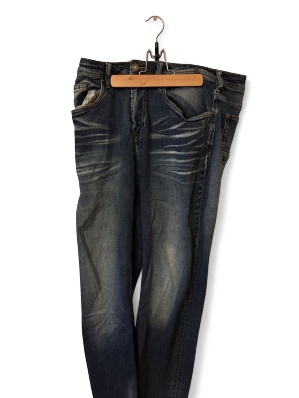 Buffalo David Bitton Men's Washed Blue Relaxed Jeans